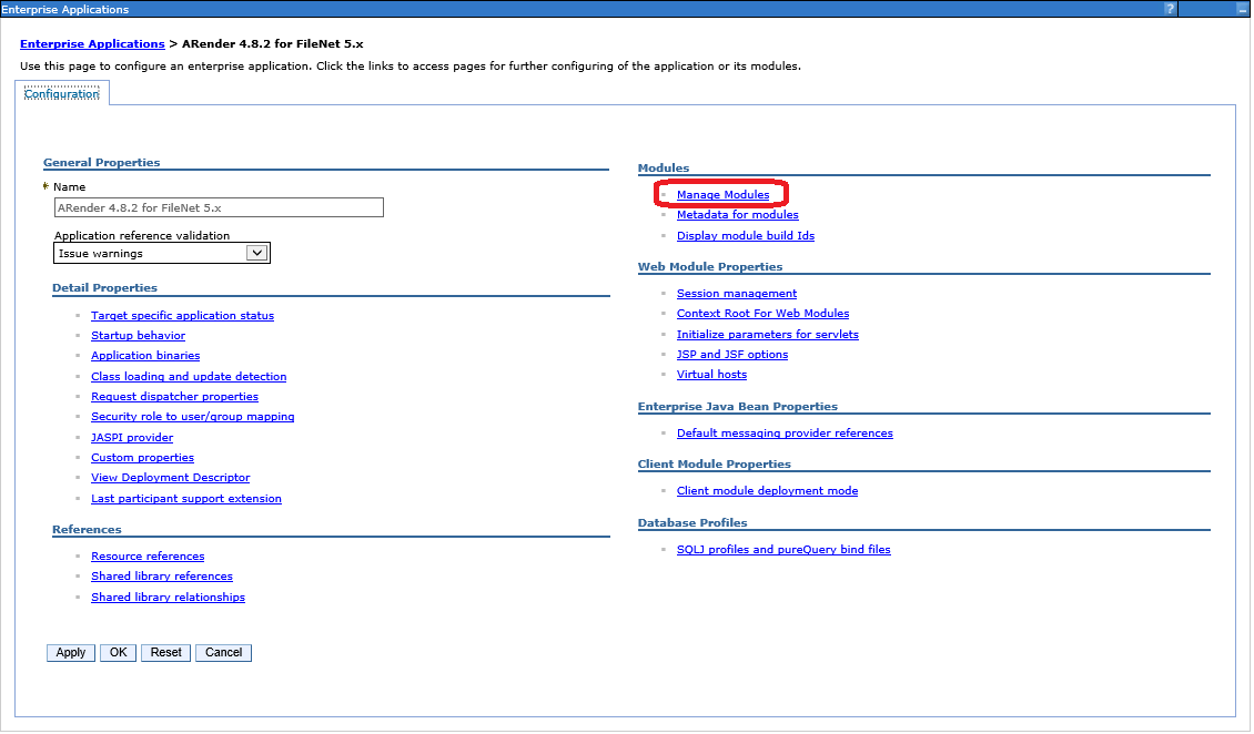 ARender for FileNet in IBM Websphere Application Server (recommended)